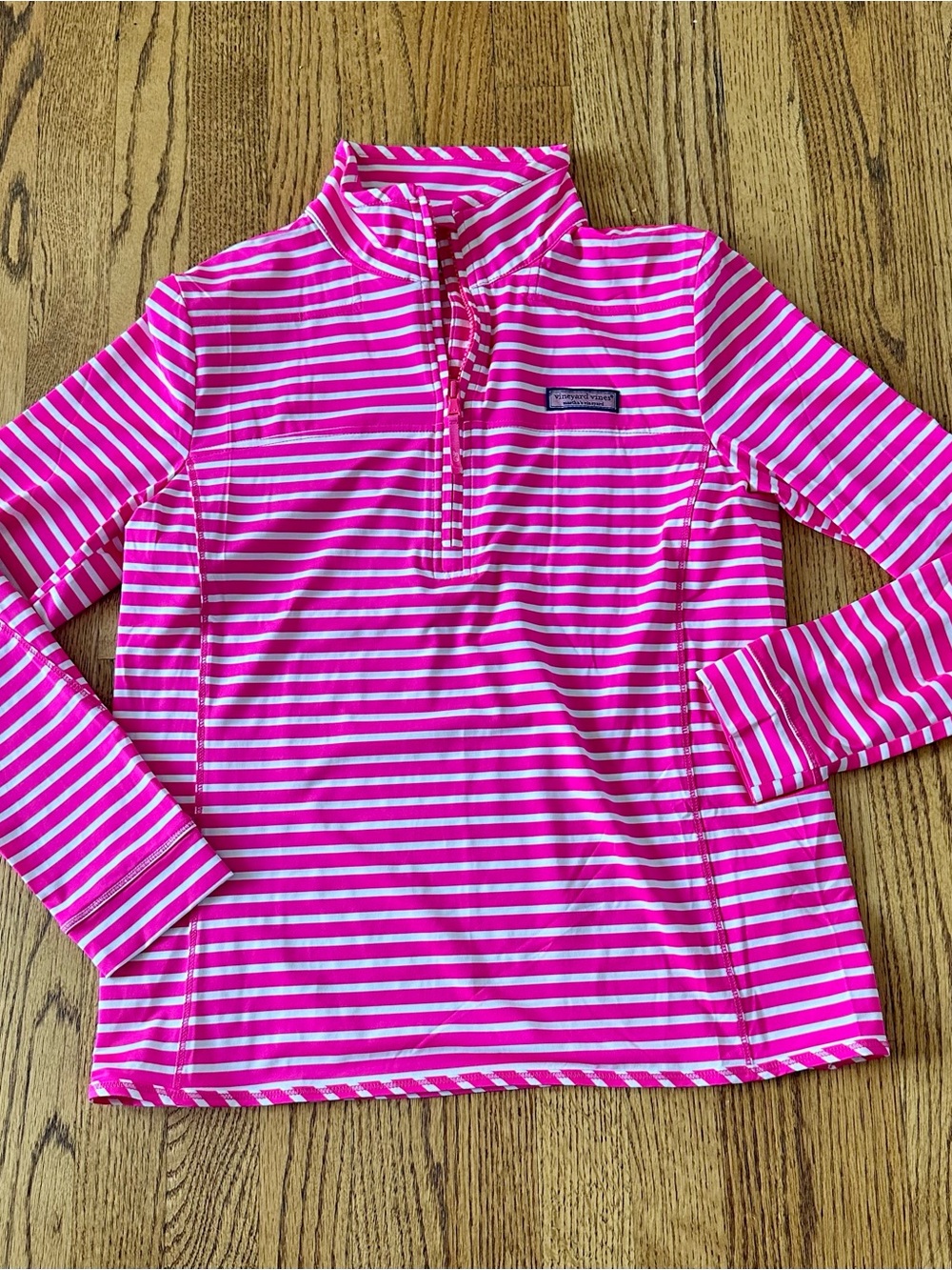 Vineyard Vinesrr Pink & White Striped Quarter-Zip Pullover - Picture 1 of 3